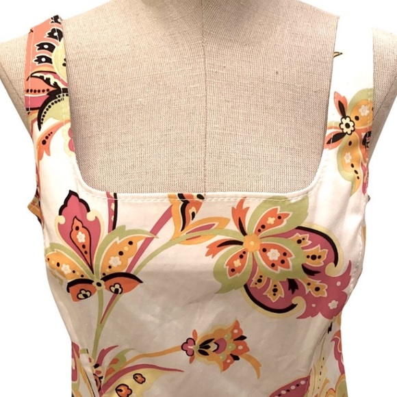 Les Copains Dress Beautiful EUC Italian Designer Sheath in White Florals sz 8 - Picture 3 of 9